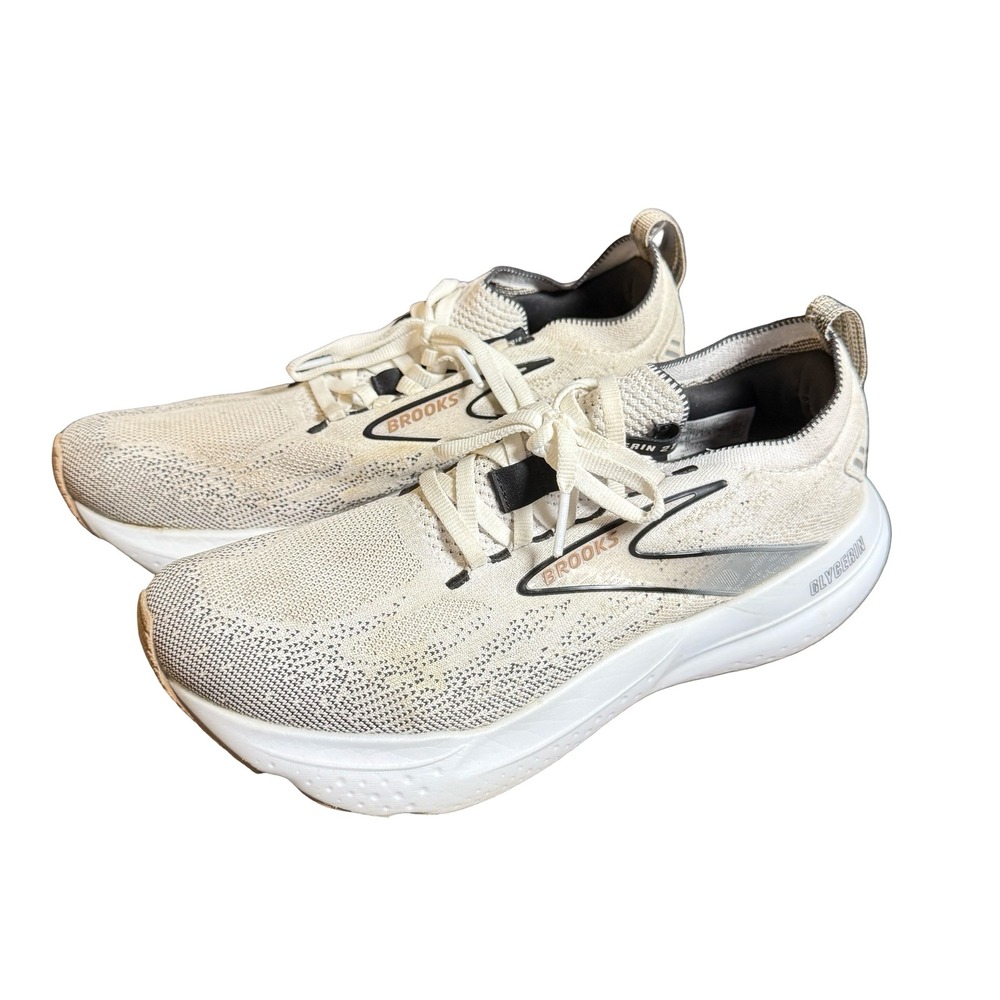 Brooks Glycerin StealthFit 21 Women Size 9.5 White Cream Running Shoes